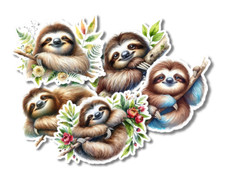 Sloth Vinyl Stickers 3" For Laptops, Cups, Etc. Indoor, Water Resistant