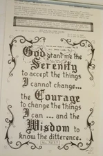 Tri-Chem Serenity Prayer Liquid Embroidery Picture to Paint # 3037 19 X 14