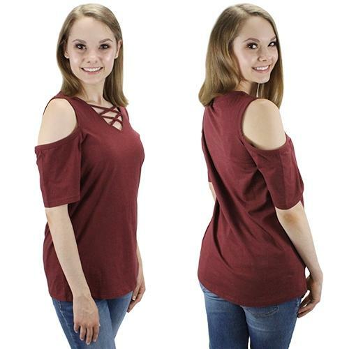 open shoulder criss cross top