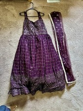 Beautiful Maroon Indian Dress Anarkali With Dupatta - NWOT originally 200 