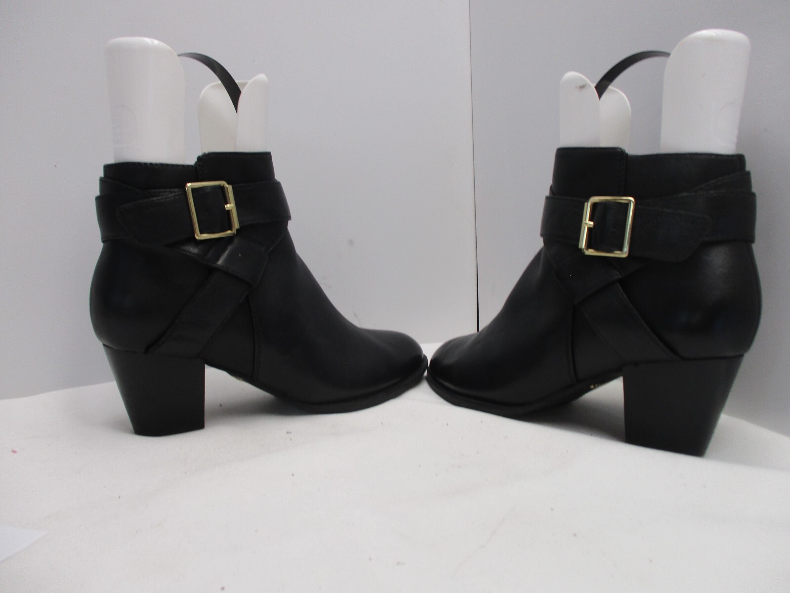 Vionic Trinity Black Leather Zip Buckle Ankle Boo… - image 5