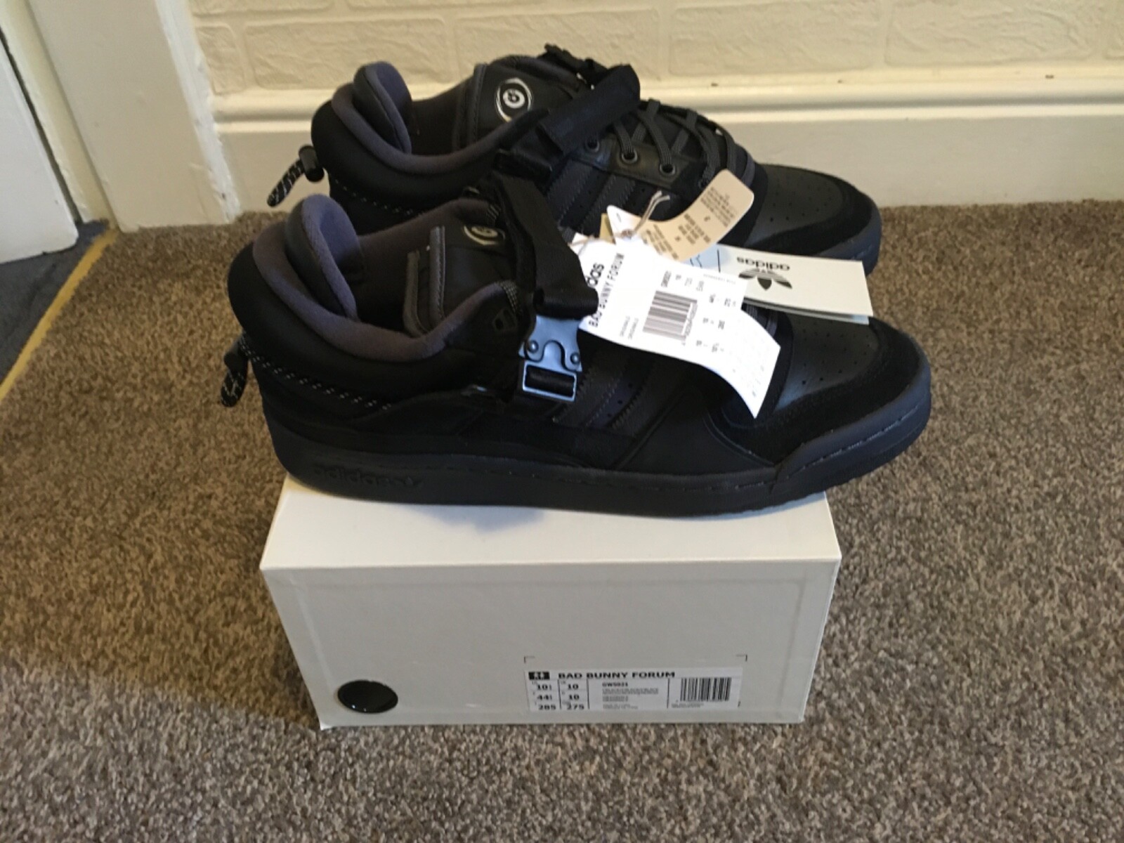 Adidas Forum Low Bad Bunny Negro Regreso a la Escuela Reino Unido 10 Nuevo en caja✅VENDEDOR DE CONFIANZA✅