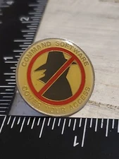 Command Software cover your access Lapel Pin pj