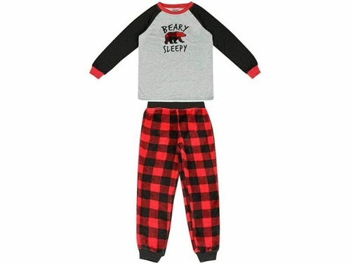 Holiday #FamJams Matching Family Pajamas Kids' Unisex Pajama Set Grey Red Black - Picture 3 of 3