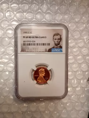 USA 1 Cent, Lincoln Memorial Penny 1995-S Proof, NGC PF 69 RD Ultra  Cameo