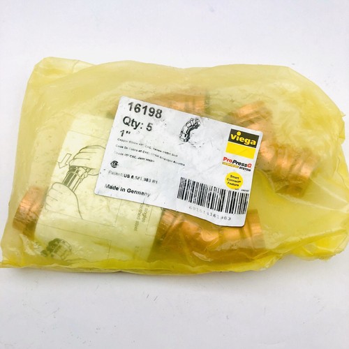 VIEGA PROPRESS G 45° ELBOW COPPER 1" X 1" P X P 16198 MODEL 0626 ( 5 PACK )
