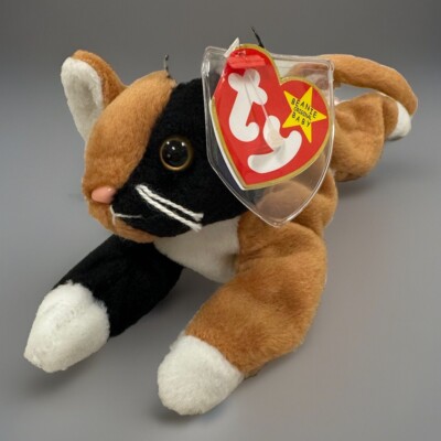 Vintage Ty Beanie Baby "Chip" Il Gatto Calico (8 Pollici - Foto 4
