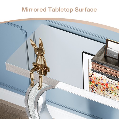 Tribesigns 39" Mirrored Console Table Modern Entryway Table with Sparkling Base - Picture 5 of 21