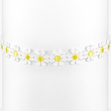 Daisy Choker Flower Necklace Boho White Yellow Lace Hippy Hippie