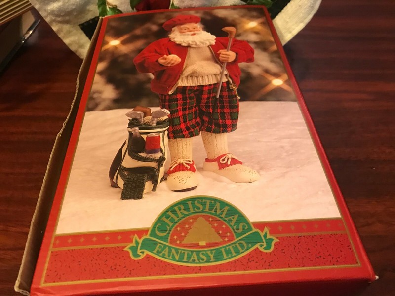 Christmas Fantasy Ltd. Santa Claus Golfer Wonderland Santa Collection Open Box