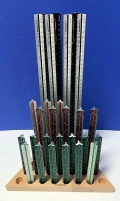 Rumold Dreikant Maßstab Aluminium Lineal verschiedene Größen wählbar NEU !