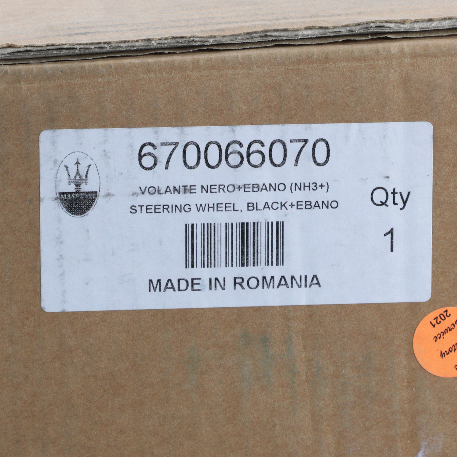 GENUINE MASERATI Black And Ebony Complete Steering Wheel Assembly 670066070