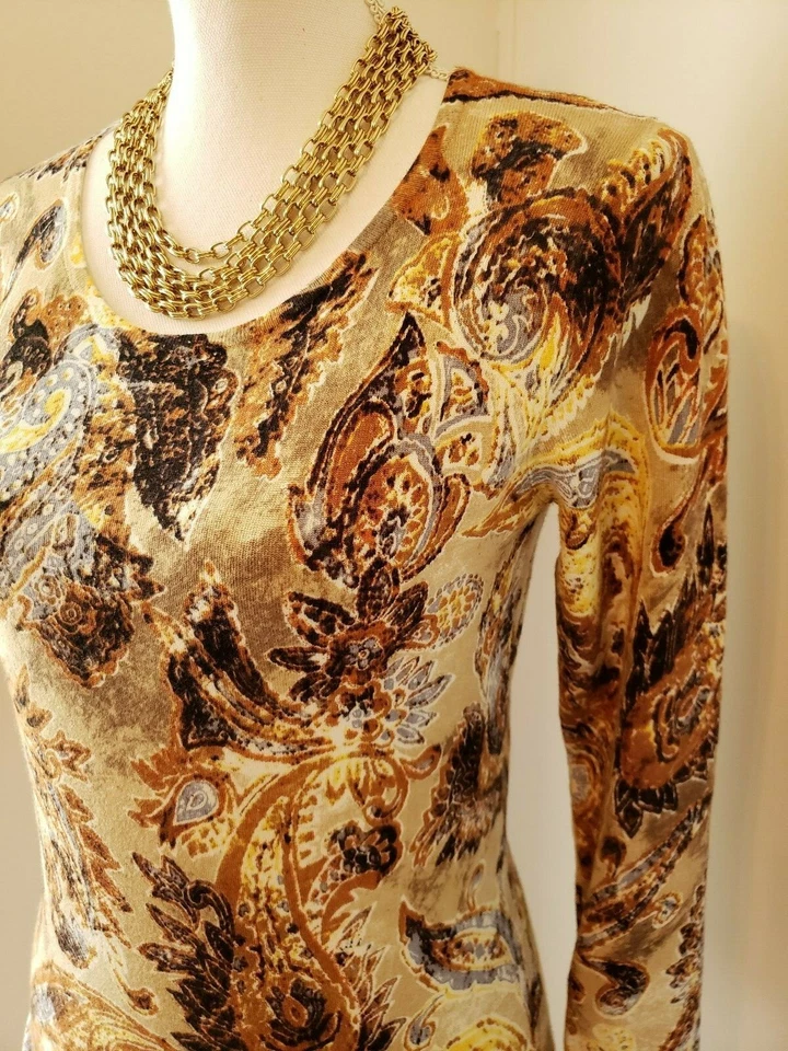 Camiseta Sarah Spencer Mujer Marrón y Azul Manga Larga Talla Pequeña S Foto 4 de 4