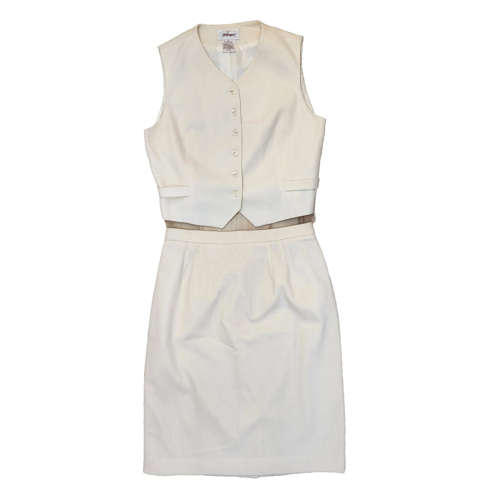 Blanco 100% LANA Ropa, Calzado y Accesorios Vintage