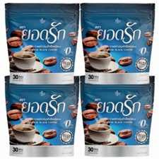 4x Yodrak Black Coffee Instant Powder Mix Drink Control Hunger No Sugar Healthy.