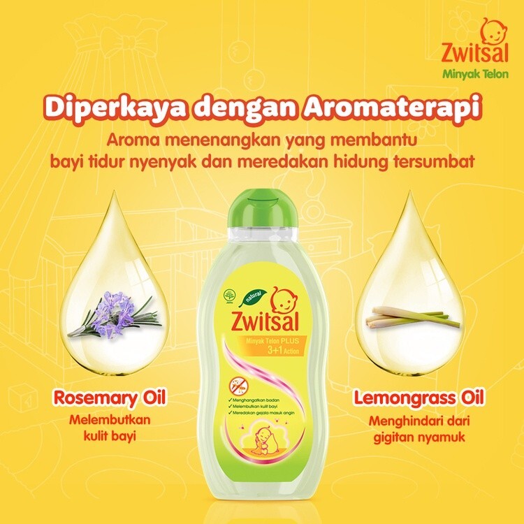 Zwitsal Minyak Telon Plus 3＋1 Action, 100 ml（Pack of 1）