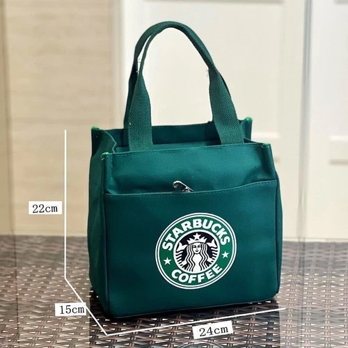 2024 Neu Starbucks* Canvas Beuteltasche Praktische Brotzeittasche Umweltfreundlich Tragetasche Einkaufstaschen - Bild 9 von 23