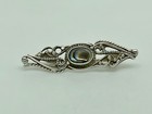 Vintage Sterling Silver Abalone Shell Art Nouveau Style Foliage Design Brooch