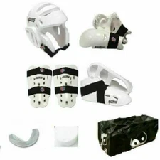 Proforce Sparring Gear Set Karate Tkd Head Gloves Shin Feet Mouth Case Bag - NEW