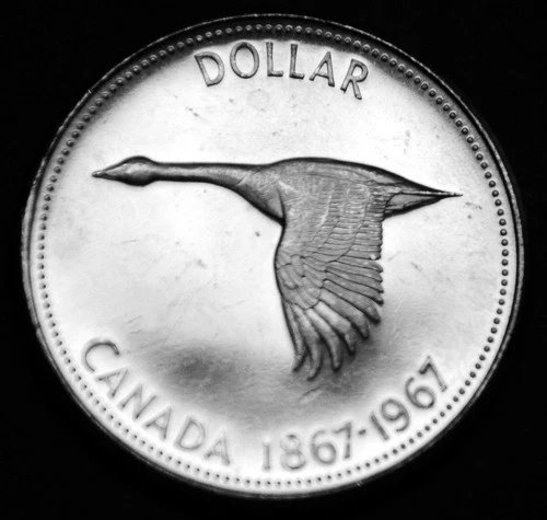 1967 $1 silver proof like UNC MS coin in a paper flip