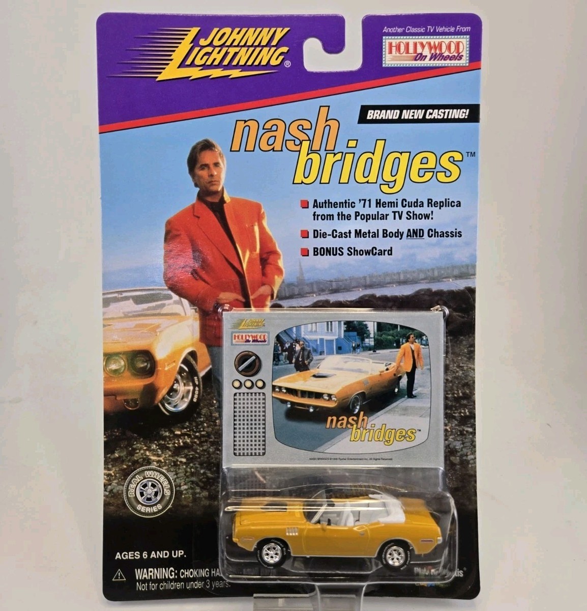 Johnny Lightning Nash Bridges '71 Hemi Cuda w/Bonus Showcard