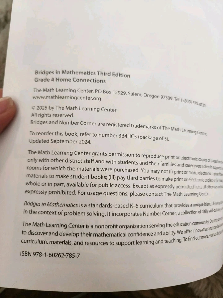 Bridges in Mathematics Grade 4 Home Connections, 3rd Edition, NEW! - Image 3 of 4