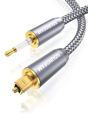 Toslink to Mini Toslink Optical Audio Cable for Soundbar 16' gold plated plugs