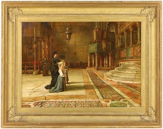 In Saint Mark's Venice Oil Painting by George Goodwin Kilburne R.I. (1839 1924)