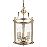 Pendelleuchte Metall Glas D: 20 Cm In Gold 3X E14 HäNgelampe Deckenleuchte