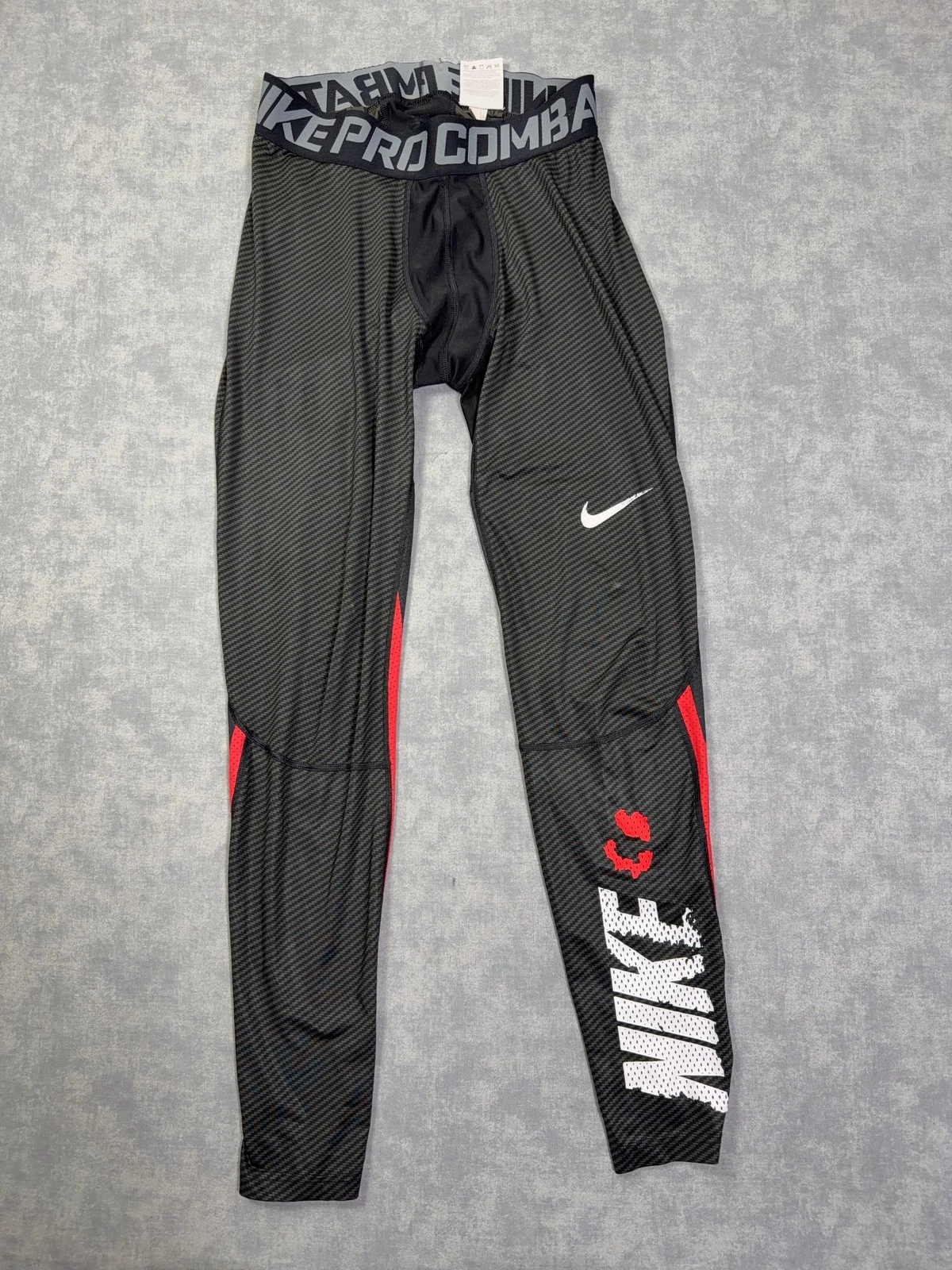 Nike Pro Combat Pants Mens Large Black Compression Leggings Red Graphic Pattern
Opens in a new windo