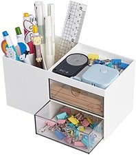 Office Desk Organizer with Drawer Card Pen Holder