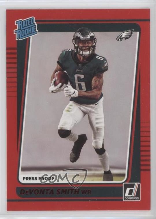 2021 Panini Donruss Rated Rookie Press Proof Red DeVonta Smith #261 12zw