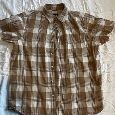 The North Face Short Sleeve Button Up Shirt Multicolor Plaid Cotton Blend Men XL