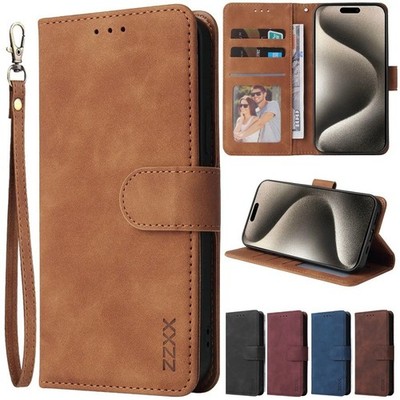 Hülle für iPhone 16 Pro Max Plus 15 14 13 12 11 XR 8 7 Leder Flip Wallet Cover