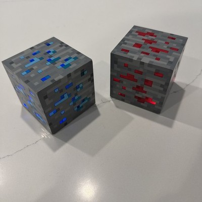 Minecraft Diamond Ore and Red Stone Ore Night Light Think Greek 2012 Tested
