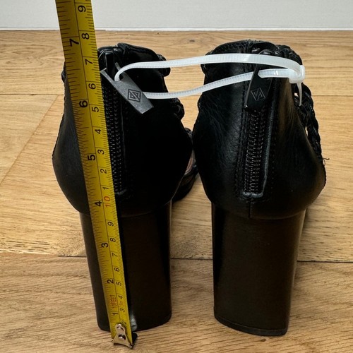 NEW Donald Pliner Seska Braided Black Leather Block Heeled Sandals Size 6 - Picture 7 of 10