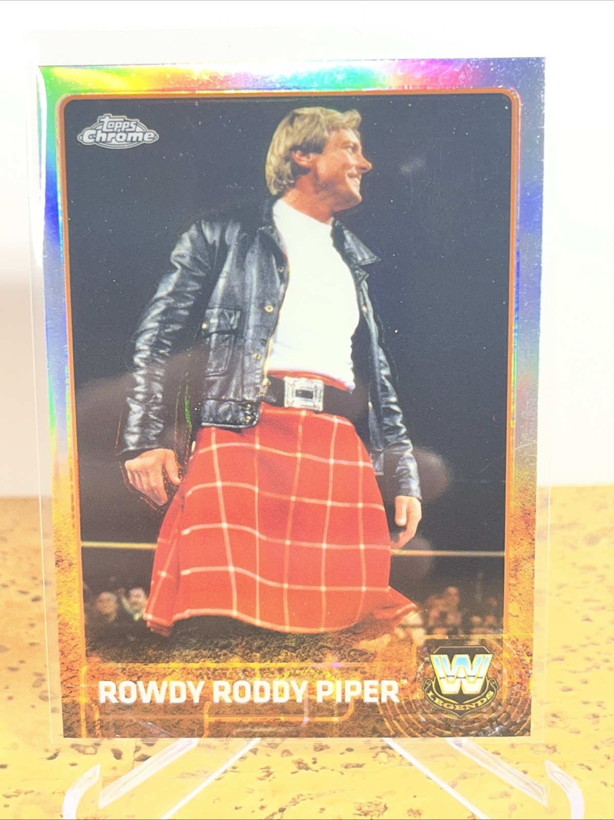 Roddy Piper- 2015 Topps Chrome WWE Wrestling Card- #88, Refractor, Legend