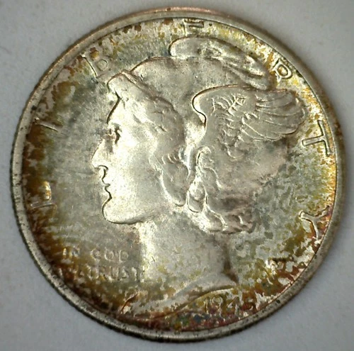 1945 BU Silver Mercury Dime US 10 Cent Type Coin 10c TONED UNCIRCULATED