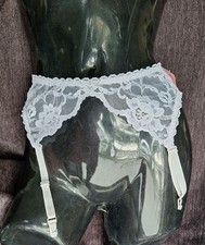 New White Lace Garterbelt Adjustable One Size Garter Belt for Stockings 611