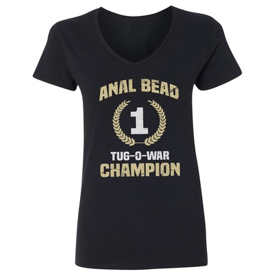 #ad #ad Bead Tug O War Champion Sarcastic Adult Humor Funny Ladies#x27; V Neck Tshirt $16.99