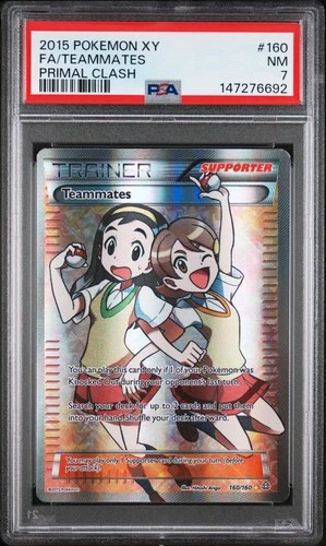 2015 POKEMON XY PRIMAL CLASH #160 FULL ART/TEAMMATES PSA 7