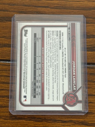Jordan Lawlar 2022 Bowman Chrome Prospects rifrattore Mojo #141 Diamondbacks - Foto 2 di 2