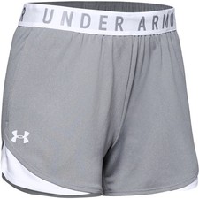 Under Armour 1344552 Women's UA Play Up 3.0 Shorts, True Gray Heather, 2X-Large