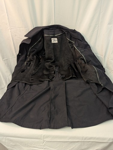 VTG American Apparel Black Trench Coat DSCP Men’s 42XS Black Military USA - Picture 9 of 14