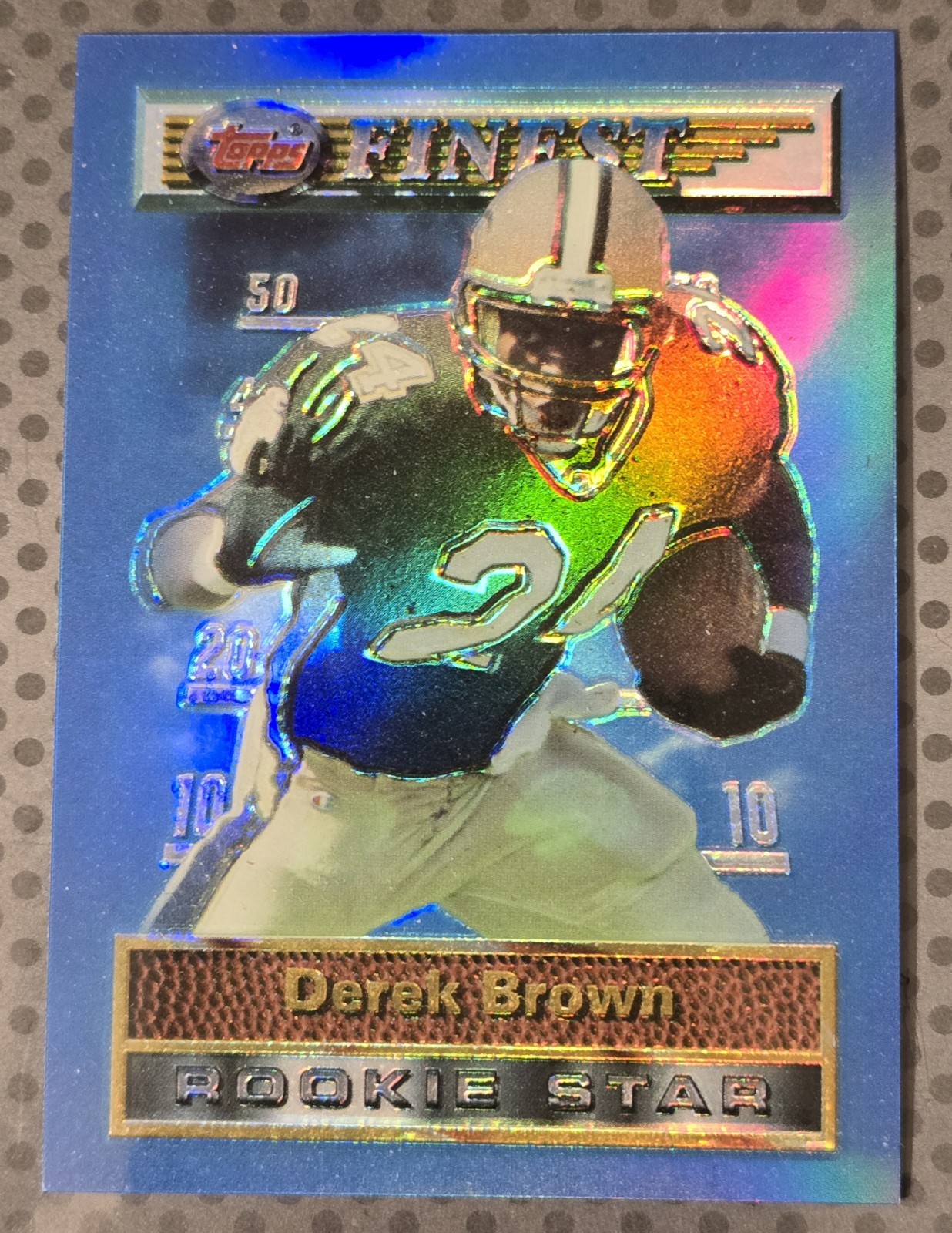 1994 Topps Finest Refractor DEREK BROWN 47 RC STAR ROOKIE New Orleans 