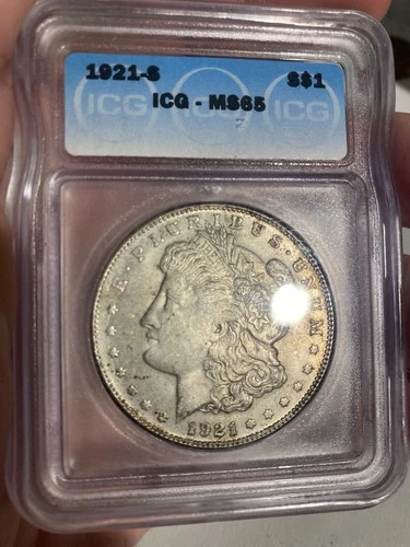 1921 S Morgan Silver Dollar ICG MS65