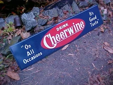 Cheerwine metal bench sign 11 x 48 NEW embossed