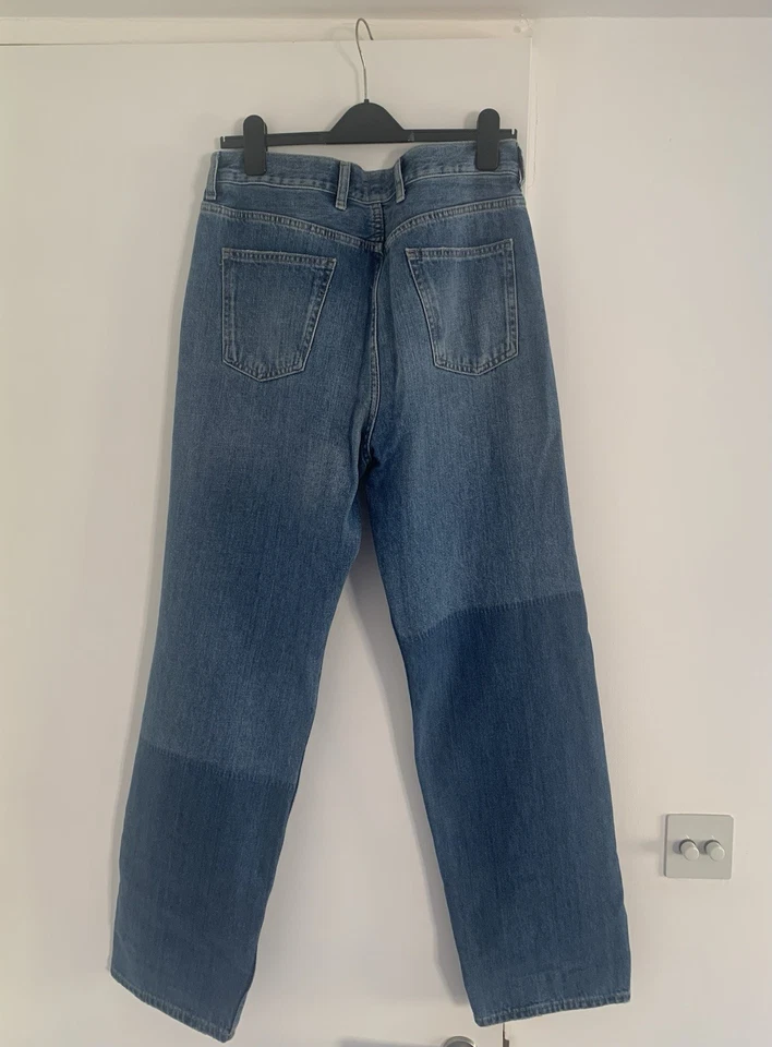 Zara Blue Denim Jeans Patchwork Trousers Sold out Uk12 - Image 3 of 3