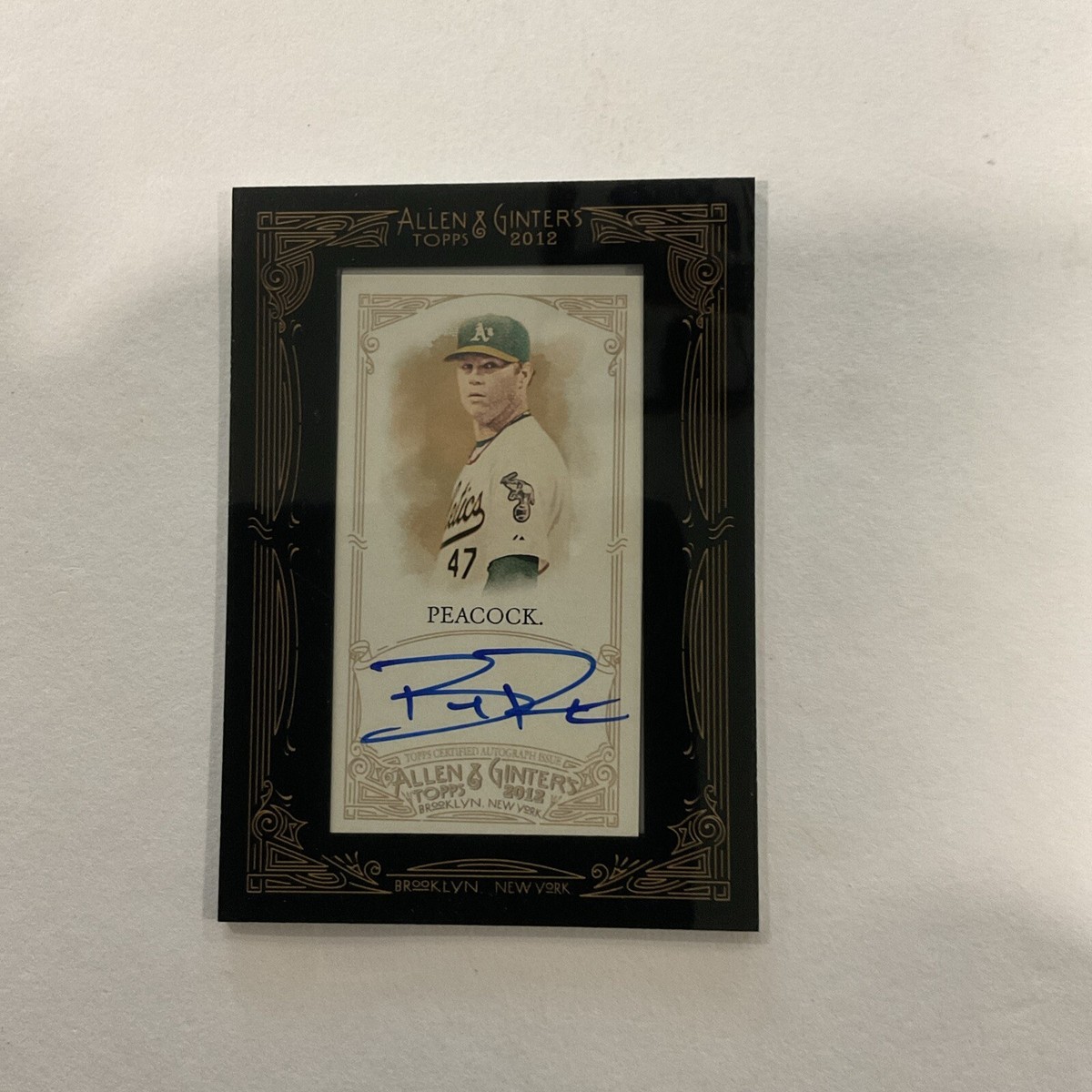 BRAD PEACOCK 2012 TOPPS ALLEN & GINTER'S CERTIFIED SIGNED