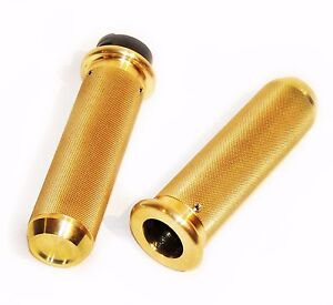 Old School Motorcycle 1" Handlebar LED Grips Solid Brass Ribbed Grips For Harley